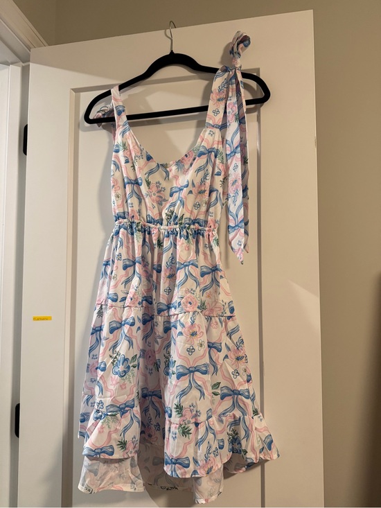 Simply Southern Dresses & Skirts - Simply Southern Pink and Blue Floral Tie-Shoulder Sundress